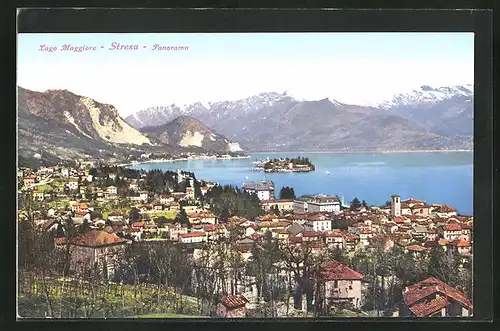 AK Stresa, Panorama mit Gebirge