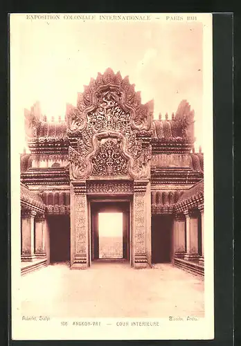 AK Paris, Exposition Coloniale Internationale 1931, Angkor-Vat, Cour Intérieure