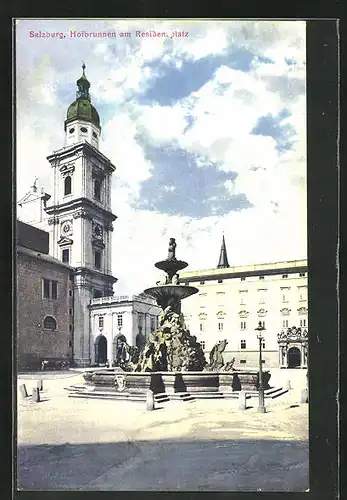 AK Salzburg, Hofbrunnen am Residenzplatz