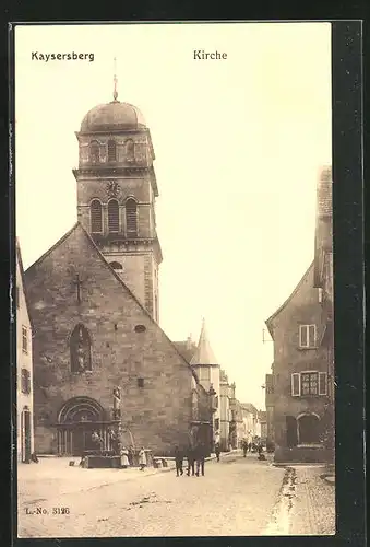 AK Kaysersberg, Strassenpartie an der Kirche