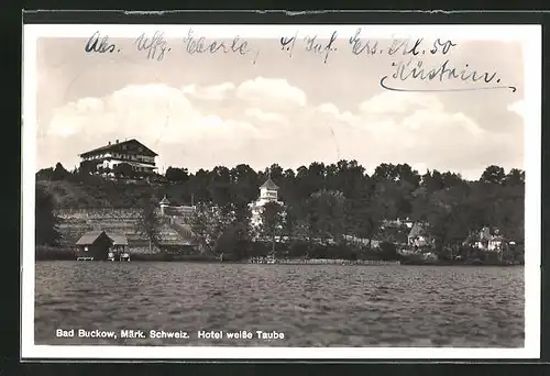 AK Bad Buckow /Märk. Schweiz, Hotel weisse Taube