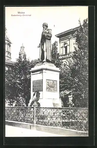 AK Mainz, Gutenberg-Denkmal