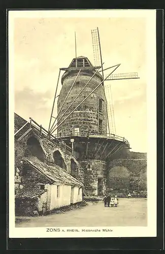 AK Zons a. Rhein, Historische Mühle