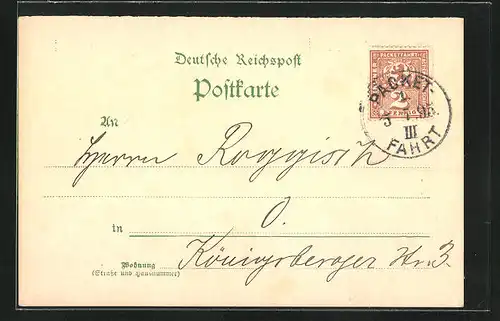 Vorläufer-AK Packetfahrt Private Stadtpost Berlin, 1895, Held & Francke Maurer- u. Zimmermeister