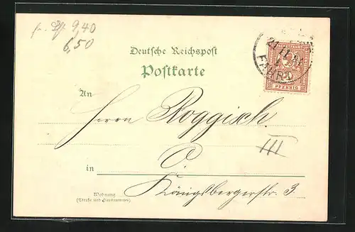 Vorläufer-AK Packetfahrt Private Stadtpost Berlin, 1894, Held & Francke Maurer- & Zimmermeister