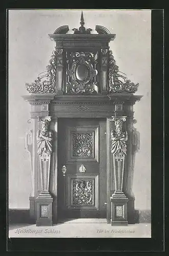 AK Heidelberg, Schloss Heidelberg, Tür im Friedrichsbau