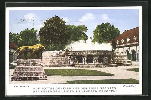 AK Bad Nauheim, Löwendenkmal auf dem Sprudelhof