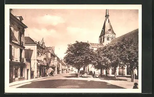 AK Selles-sur-Cher, L`Eglise et la Place de l`Eglise