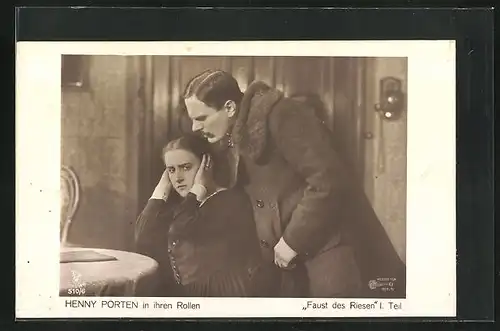 AK Schauspielerin Henny Porten in einer Filmszene aus Faust des Riesen, I. Teil