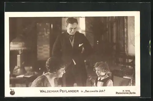 AK Schauspieler Waldemar Psylander in einer Filmszene aus Das zweite Ich