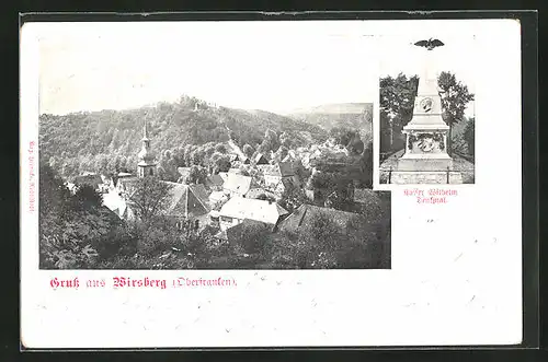 AK Wirsberg /Oberfranken, Teilansicht, Kaiser Wilhelm Denkmal
