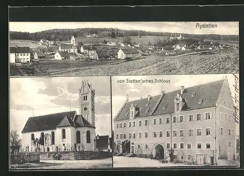 AK Aystetten, Kirche, von Stetten`sches Schloss