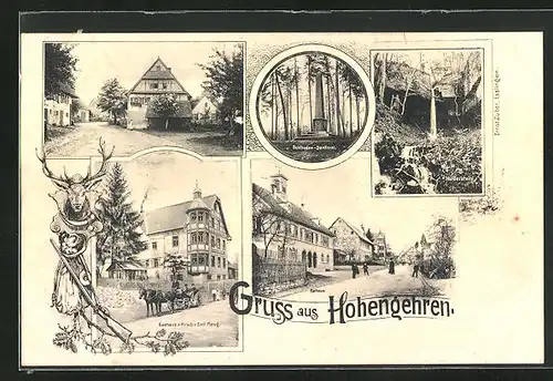 AK Hohengehren, Gasthaus zum Hirsch von Emil Haug, Rathaus