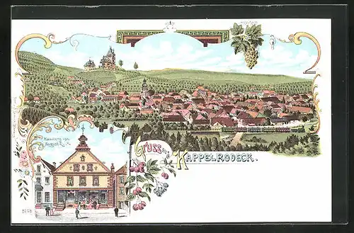 Lithographie Kappelrodeck, Handlung von August Roth, Panorama