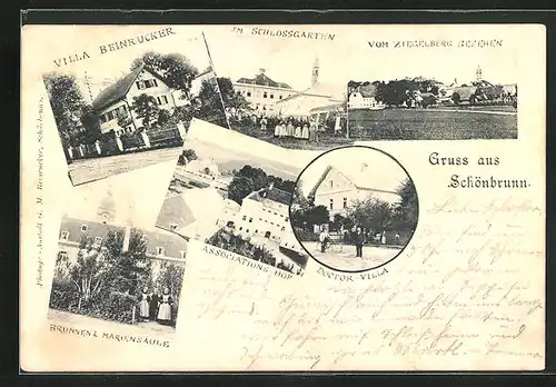 AK Schönbrunn, Villa Beinrucker, Associations-Hof, Doctor-Villa