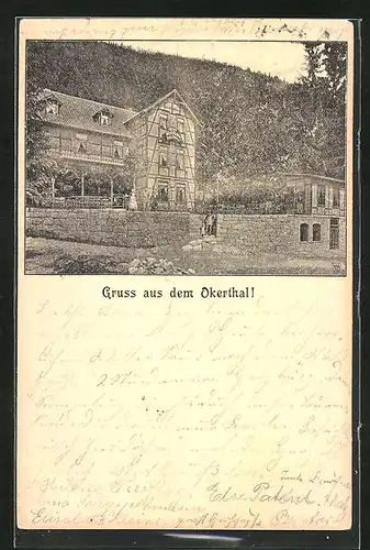 Lithographie Oker, Gasthaus Okerthal