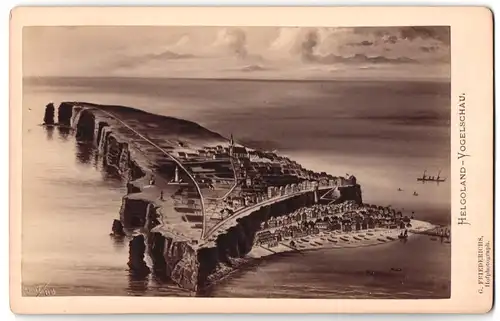 Fotografie G. Friedrichs, Ort unbekannt, Ansicht Helgoland, die Insel aus der Vogelschau