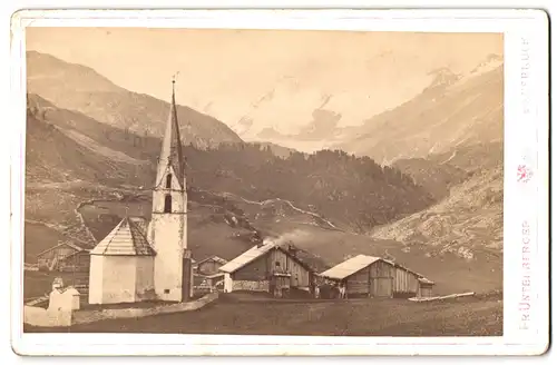 Fotografie Fr. Unterberger, Innsburck, Ansicht Gurgl i. Ötzthal, Blick auf die Kirche