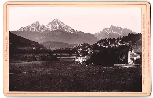 Fotografie v. Römmler & Jonas, Dresden, Ansicht Berchtesgaden, Blick zum Ort mit Watzmann und Hochkalter