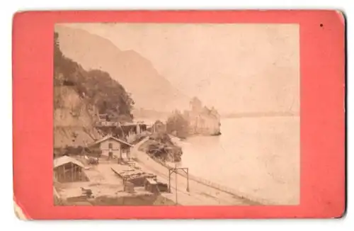 Fotografie Ad. Braun, Dornach, Ansicht Veytaux, Chateau de Chillon, Lac Leman, Environs de Vevey