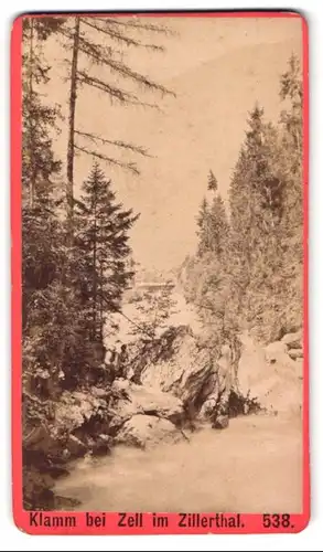 Fotografie Baldi & Würthle, Salzburg, Ansicht Zell im Zillerthal, Wildwasser in der Klamm