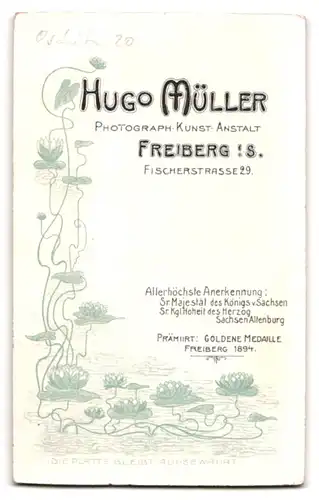 Fotografie Hugo Müller, Freiberg i.S., Fischerstrasse 29, junge Frau im Puffärmelkleid