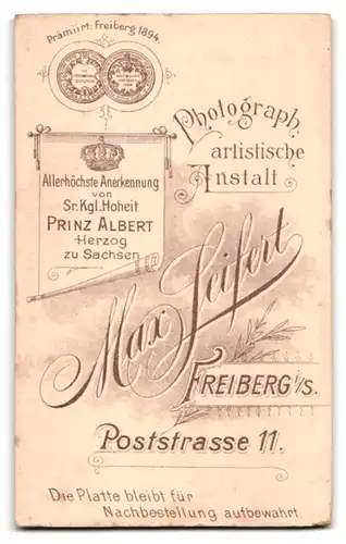 Fotografie Max Seifert, Freiberg, Poststrasse 11, bürgerliches Ehepaar dicht nebeneinander