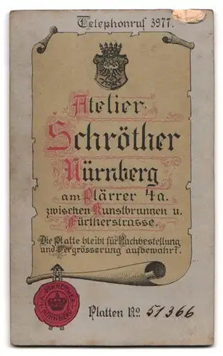 Fotografie Atelier Schröther, Nürnberg, Am Plärrer 4 a, Portrait bürgerliche Dame mit Hut und Pelz