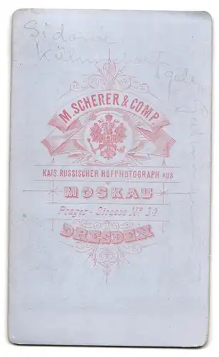 Fotografie M. Scherer & Comp., Dresden, Prager-Strasse 34, Portrait junge Dame mit Amulett