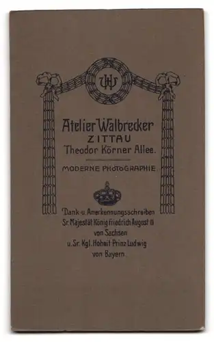 Fotografie H. Walbrecher, Zittau, Theodor Körner Allee, junge Konfirmandin im Portrait