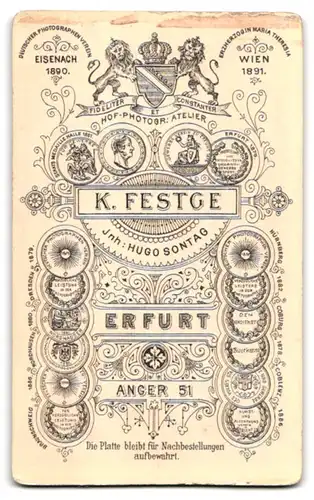 Fotografie K. Festge, Erfurt, Anger 51, Mann im Anzug mit Oberlippenbart