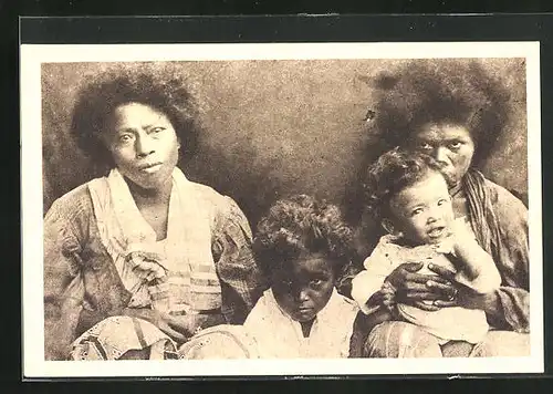 AK Femmes Manobo avec leurs enfants, asiatische Volkstypen