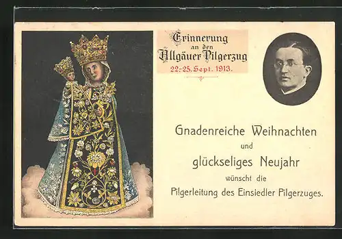 AK Altötting, Erinnerung an den Allgäuer Pilgerzug 1913, Heilige Mutter mit ihrem Sohn