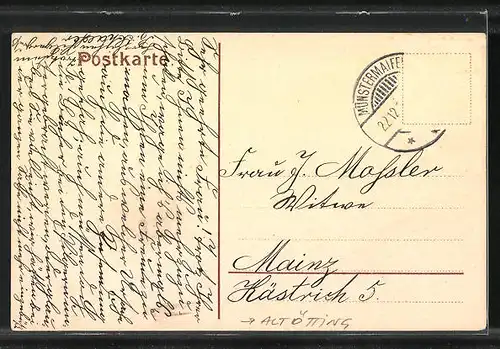 AK Altötting, Erinnerung an den Allgäuer Pilgerzug 1913, Heilige Mutter mit ihrem Sohn