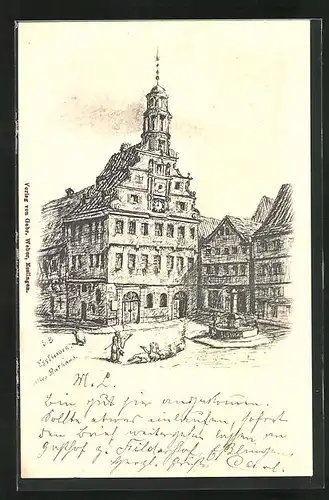 AK Esslingen, Marktplatz mit Rathaus
