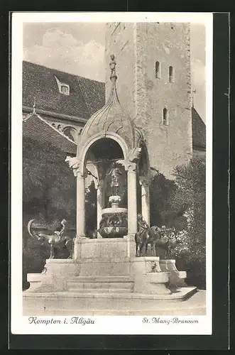 AK Kempten im Allgäu, Blick auf den St. Mang-Brunnen