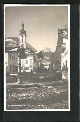 AK Oberaudorf, Strassenansicht mit dem Brünnsfein