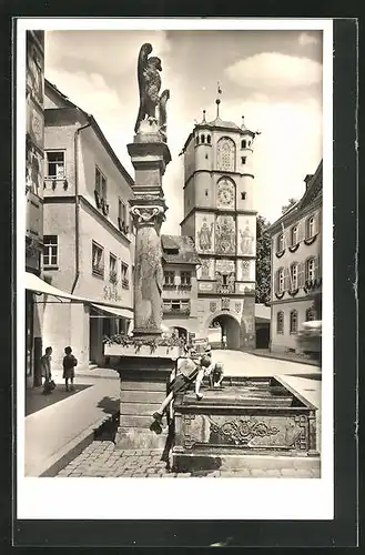 AK Wangen im Allgäu, Strassenpartie am Ravensburger Tor