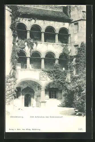 AK Heidelberg, Die Arkaden im Schlosshof