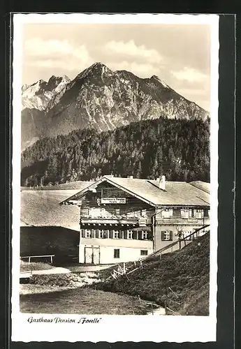 AK Obermaiselstein / Oberdorf, Blick auf das Gasthaus Pension Forelle