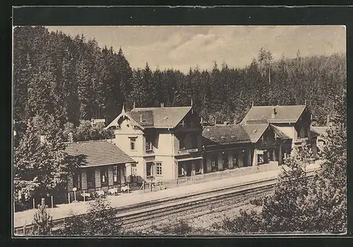 AK Kirnach, Bahnhof umgeben vom Wald