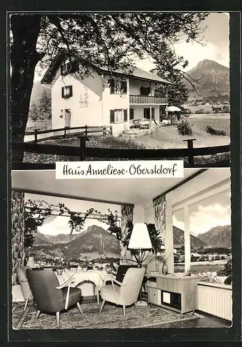 AK Oberstdorf, Pension Haus Anneliese mit Innenansicht
