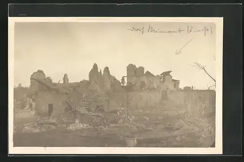Foto-AK Brimont, Durch Krieg zerstörtes Gebäude