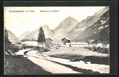 AK Unterleutasch, Gasthaus zur Mühle