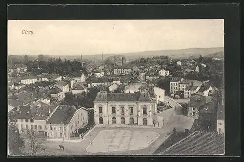 AK Cirey, Blick über die Stadt mit Marktplatz