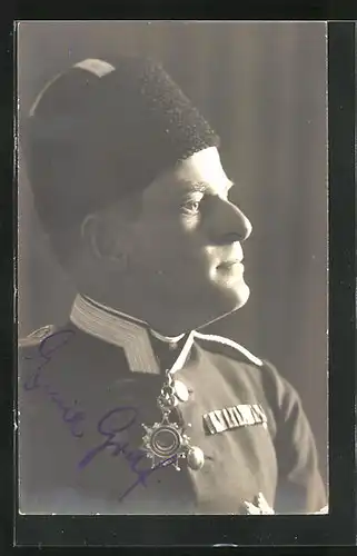 Foto-AK Opernsänger Emil Graf in Galauniform, Autograph