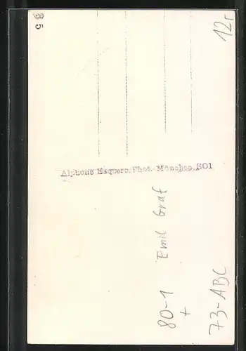Foto-AK Opernsänger Emil Graf in Galauniform, Autograph