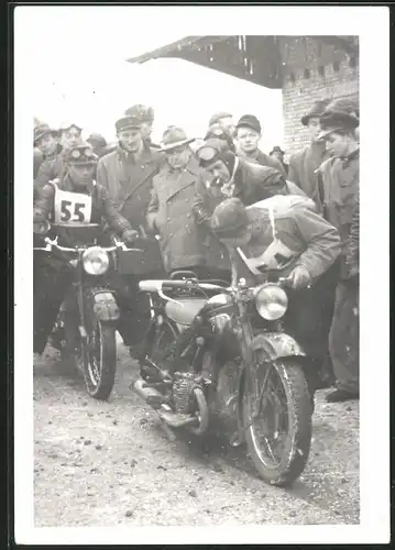 Fotografie Motorrad Zündapp, Rennmotorrad mit Boxer-Motor Startnummer 54