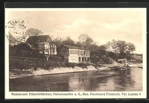 AK Hohenwarthe a. E., Restaurant Elbschlösschen