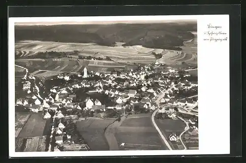 AK Lingen i. Hohenzollern, Teilansicht vom Flugzeug aus